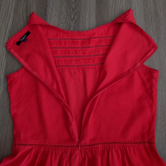 Madewell Red Silk Verdana Peplum Blouse XS - Picture 4 of 10